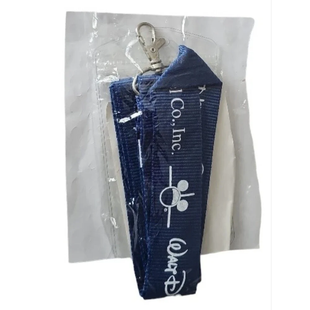 Walt Disney Travel Co Lanyard ID Badge Holder Navy Mickey Logo NWT Travel